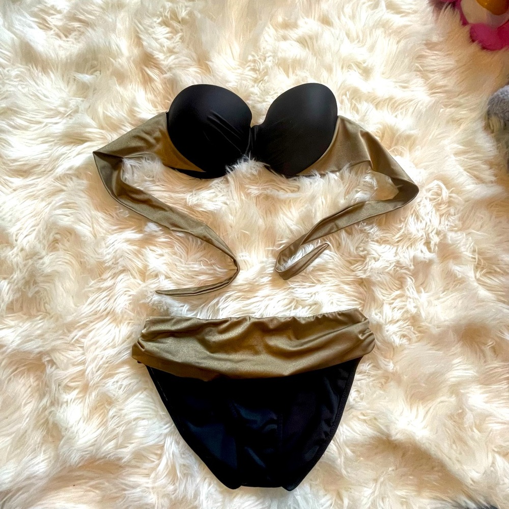 Venus Push Up Bra Swim Top Bandeau or Halter Style with Matching Bottom